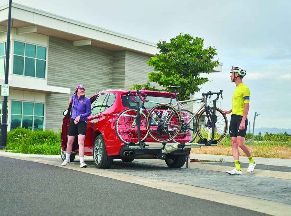 Hitch-mounted bike rack